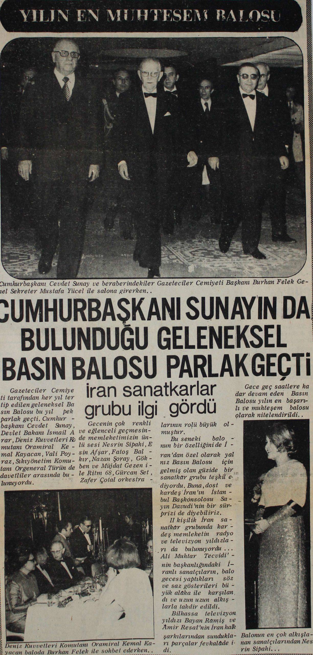 Basın Balosu-Cevdet Sunay (09.03.1973)